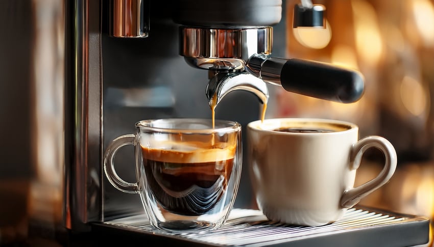 Koffiemachine die twee tassen koffie maakt